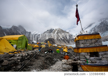 Everest south base camp view, Nepal 133984965