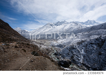 Landscape from Pheriche town area, EBC trekking, Nepal 133984974