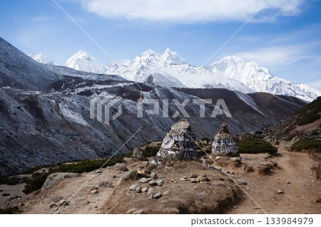 Landscape from Pheriche town area, EBC trekking, Nepal 133984979