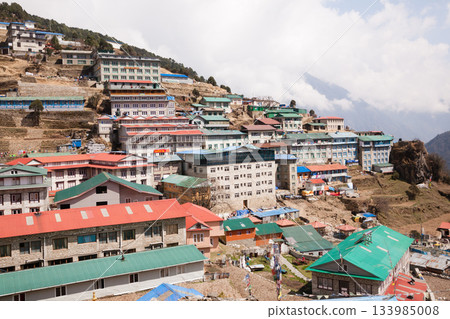 Namche Bazar town view along EBC trek, Nepal Namche Bazar town view along EBC trek, Nepal 133985008