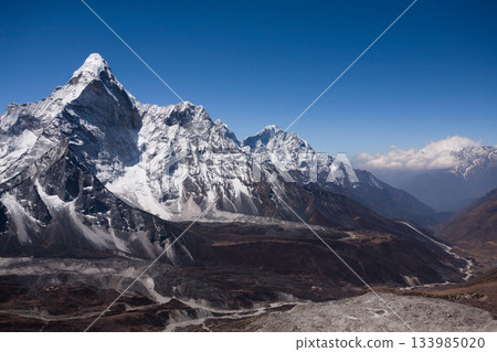 Mountains landscape from Chukhung Ri viewpoint, Nepal Mountains landscape from Chukhung Ri viewpoint, Nepal 133985020
