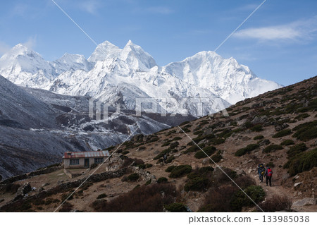 Landscape from Pheriche town area, EBC trekking, Nepal Landscape from Pheriche town area, EBC trekking, Nepal 133985038