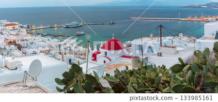 Seaside panorama of Mykonos, Greece Seaside panorama of Mykonos, Greece 133985161