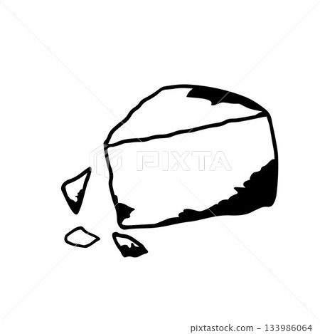 cut piece of Parmesan cheese on white background hand-drawn vector illustration cut piece of Parmesan cheese on white background hand-drawn vector illustration 133986064