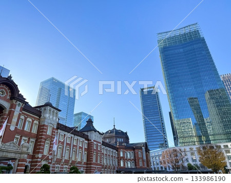 Tokyo Station Marunouchi Exit office district 133986190