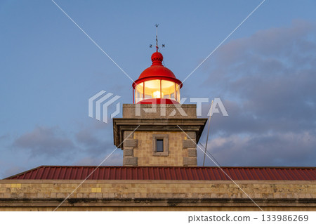 Illuminated Ponta da Piedade Lighthouse. Algarve, Portugal 133986269