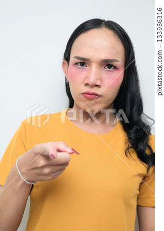 portrait of a young Asian transgender person portrait of a young Asian transgender person 133986316