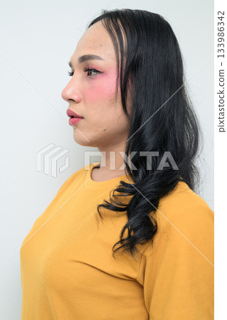 portrait of a young Asian transgender person 133986342