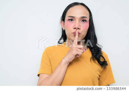 portrait of a young Asian transgender person 133986344