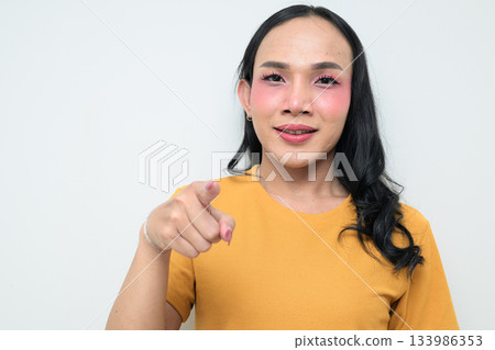 portrait of a young Asian transgender person 133986353