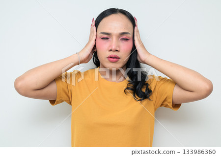portrait of a young Asian transgender person 133986360