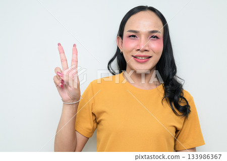 portrait of a young Asian transgender person 133986367