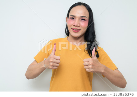 portrait of a young Asian transgender person portrait of a young Asian transgender person 133986376