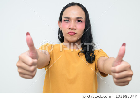 portrait of a young Asian transgender person portrait of a young Asian transgender person 133986377