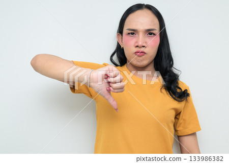 portrait of a young Asian transgender person 133986382