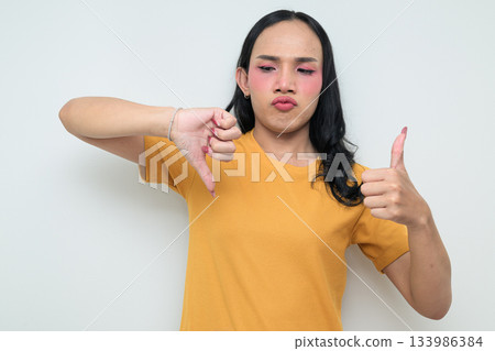 portrait of a young Asian transgender person portrait of a young Asian transgender person 133986384