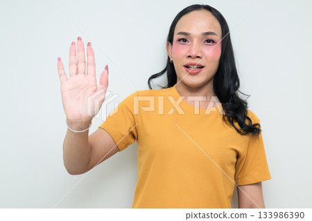 portrait of a young Asian transgender person portrait of a young Asian transgender person 133986390