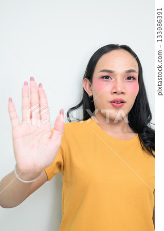 portrait of a young Asian transgender person portrait of a young Asian transgender person 133986391