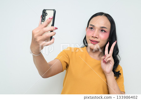 portrait of a young Asian transgender person 133986402