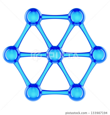 Blue molecular network structure. 3D rendering Blue molecular network structure. 3D rendering 133987194