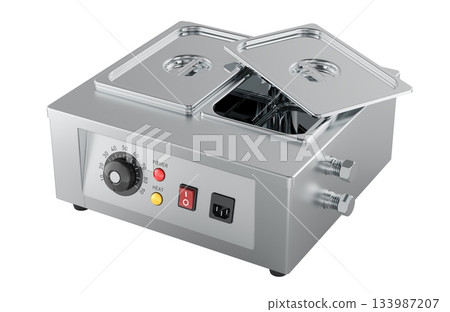 Stainless steel chocolate tempering machine. 3D rendering 133987207