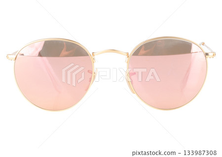 sunglasses on white bakground pink 133987308