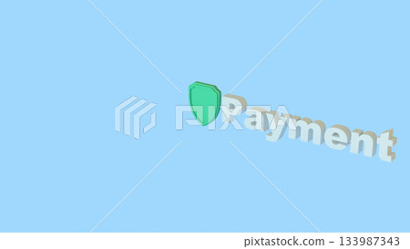 Secure Digital Payment Protection Concept 3d render. 133987343