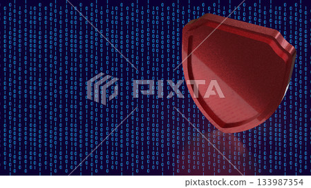 Cybersecurity Digital Shield Data Protection 3d render. 133987354