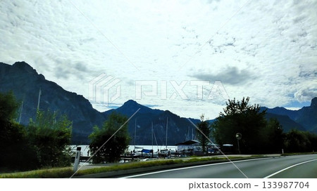 Hallstatt, Austria - July 27 2023: Hallstatt Surrounding Hallstatt, Austria - July 27 2023: Hallstatt Surrounding 133987704