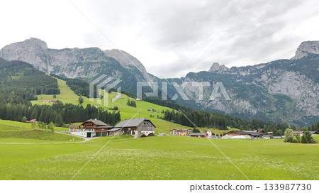 Hallstatt, Austria - July 27 2023: Hallstatt Surrounding Hallstatt, Austria - July 27 2023: Hallstatt Surrounding 133987730