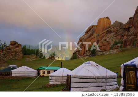 Mongolia: Rocky mountains, gers and rainbows 133988596