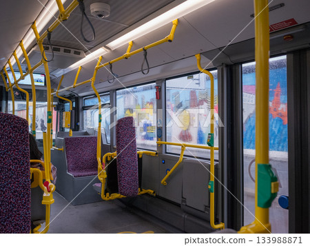 [Germany] Interior of a public bus in the capital Berlin 133988871