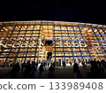 The large roof ring at the Osaka Kansai Expo at night 133989408