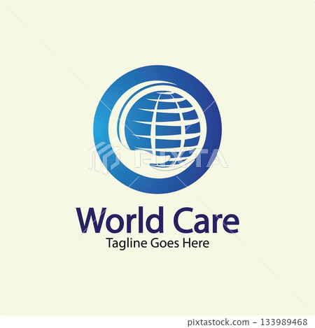 World Care Logo Template Design Vector, Emblem, Design Concept, Creative Symbol, Icon. World Care Logo Template Design Vector, Emblem, Design Concept, Creative Symbol, Icon. 133989468