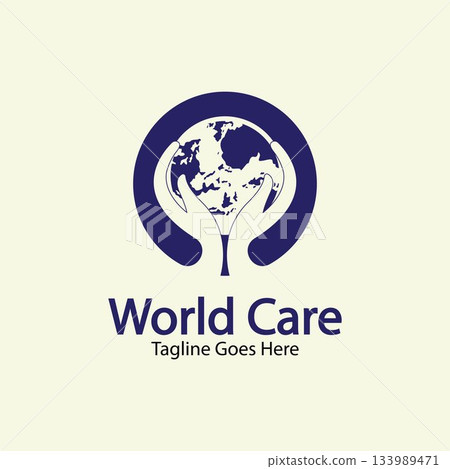 World Care Logo Template Design Vector, Emblem, Design Concept, Creative Symbol, Icon. World Care Logo Template Design Vector, Emblem, Design Concept, Creative Symbol, Icon. 133989471