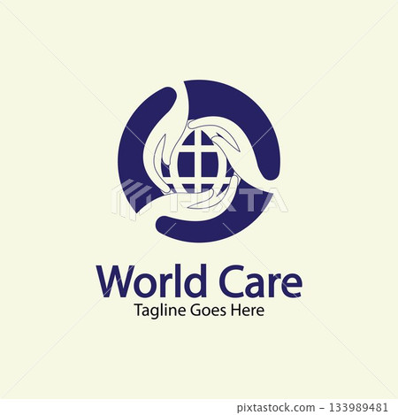 World Care Logo Template Design Vector, Emblem, Design Concept, Creative Symbol, Icon. World Care Logo Template Design Vector, Emblem, Design Concept, Creative Symbol, Icon. 133989481