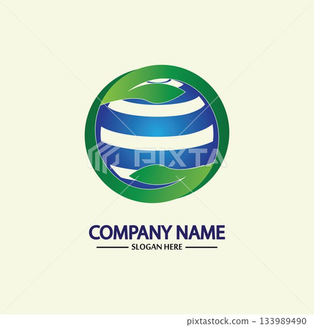 Eco World Nature Global Logo Design Template.World Globe Icon with Leaf Symbol around. Usable for Business, Nature, Environment, Science and Ecology Logos. Flat Vector Logo Design Template Element. Eco World Nature Global Logo Design Template.World Globe Icon with Leaf Symbol around. Usable for Business, Nature, Environment, Science and Ecology Logos. Flat Vector Logo Design Template Element. 133989490