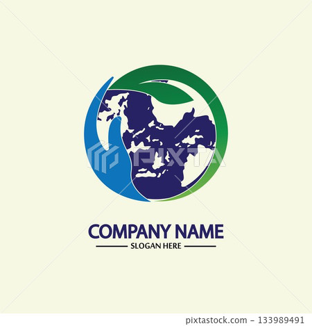Eco World Nature Global Logo Design Template.World Globe Icon with Leaf Symbol around. Usable for Business, Nature, Environment, Science and Ecology Logos. Flat Vector Logo Design Template Element. Eco World Nature Global Logo Design Template.World Globe Icon with Leaf Symbol around. Usable for Business, Nature, Environment, Science and Ecology Logos. Flat Vector Logo Design Template Element. 133989491