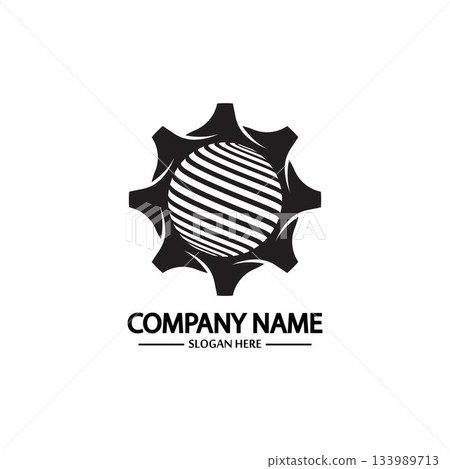 Global Engineer World Gear Logo Design Template 133989713