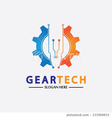 Tech gear logo vector design template. Technology Logo Template Design Vector, Emblem, Design Concept, Creative Symbol, Icon Tech gear logo vector design template. Technology Logo Template Design Vector, Emblem, Design Concept, Creative Symbol, Icon 133989833