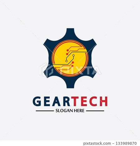 Tech gear logo vector design template. Technology Logo Template Design Vector, Emblem, Design Concept, Creative Symbol, Icon Tech gear logo vector design template. Technology Logo Template Design Vector, Emblem, Design Concept, Creative Symbol, Icon 133989870