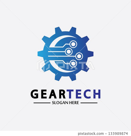 Tech gear logo vector design template. Technology Logo Template Design Vector, Emblem, Design Concept, Creative Symbol, Icon Tech gear logo vector design template. Technology Logo Template Design Vector, Emblem, Design Concept, Creative Symbol, Icon 133989874