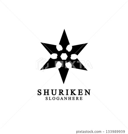 ninja shuriken black solid icon modern design, isolated on white background. flat style for graphic design template. suitable for logo, web, UI, mobile app. vector illustration ninja shuriken black solid icon modern design, isolated on white background. flat style for graphic design template. suitable for logo, web, UI, mobile app. vector illustration 133989939