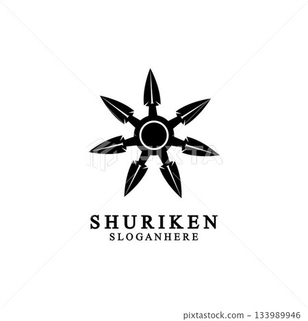 ninja shuriken black solid icon modern design, isolated on white background. flat style for graphic design template. suitable for logo, web, UI, mobile app. vector illustration ninja shuriken black solid icon modern design, isolated on white background. flat style for graphic design template. suitable for logo, web, UI, mobile app. vector illustration 133989946