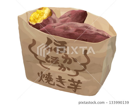 烤地瓜(裝在紙袋裡),有文字,橫向 烤地瓜(裝在紙袋裡),有文字,橫向 133990139