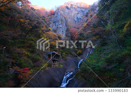 Autumn leaves of Fukuroda Falls Autumn leaves of Fukuroda Falls 133990183
