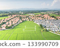Land plot in aerial view and concept of real estate or property. 133990709