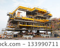 Offshore platform under construction. 133990711