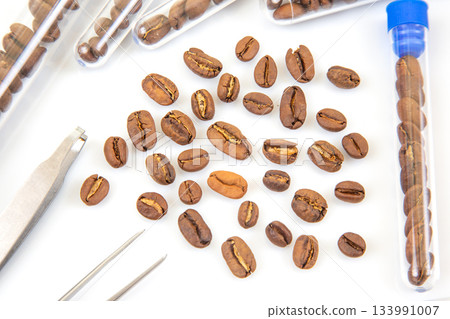 Caffeine Research and Laboratory Experiment A scientific study concept with coffee beans Caffeine Research and Laboratory Experiment A scientific study concept with coffee beans 133991007