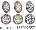 Set of dartboards and targets of various shapes vector illustrations 133992357